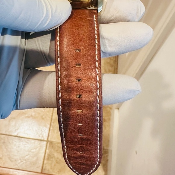 S. Coifman Gold and Brown Leather Watch - Picture 5 of 7